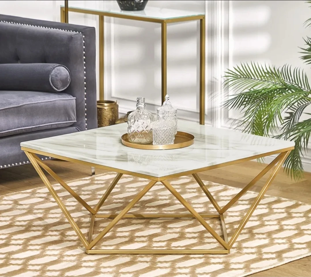 Lynn Coffee Table - Marble and Gold - photo 4