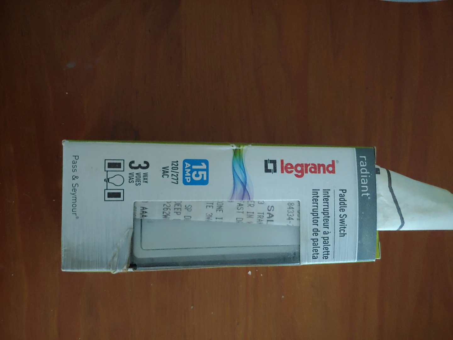 Legrand Radiant Paddle Switch 15 Amp