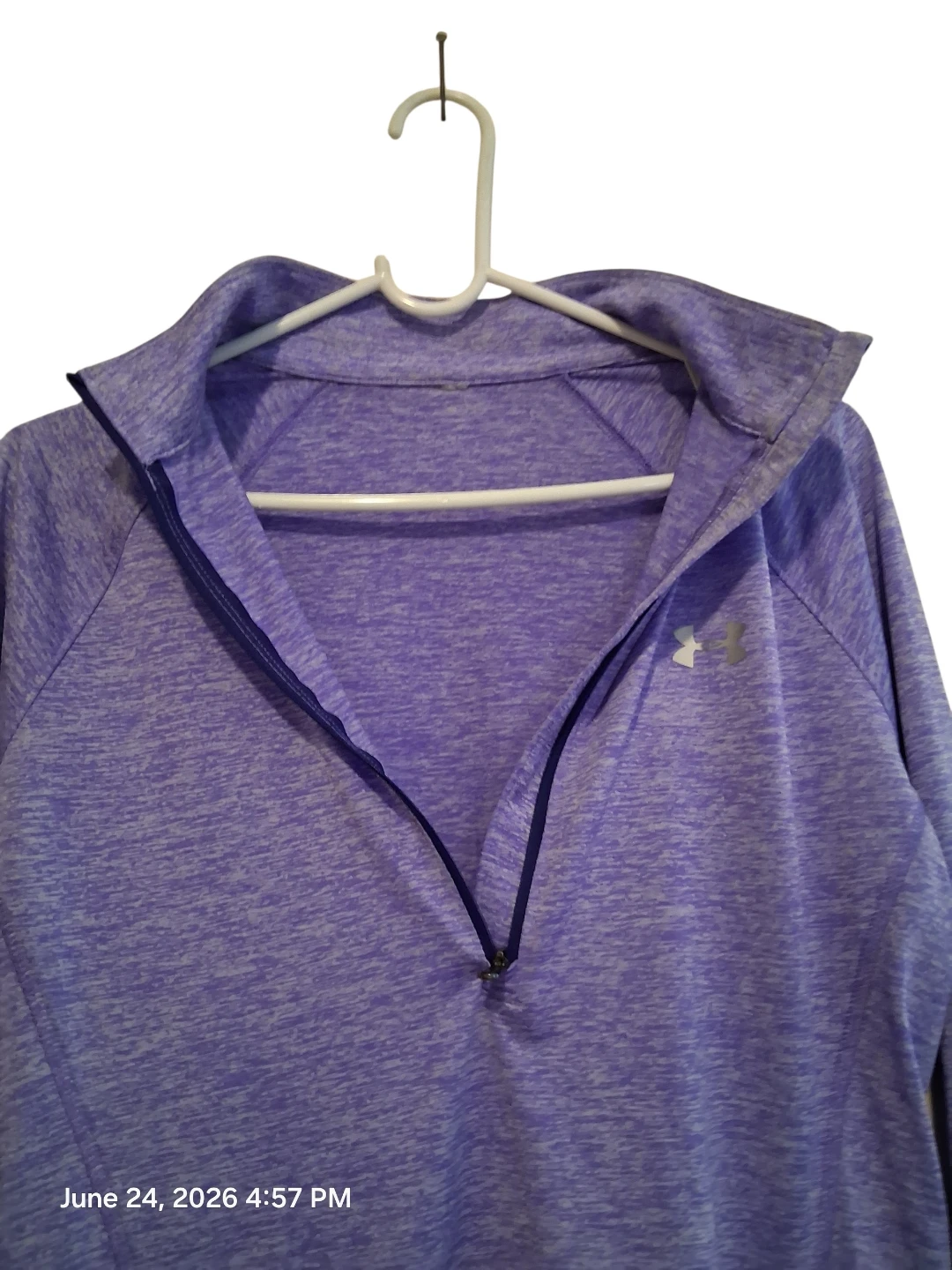 Under Armour Purple 1/4 Zip Long Sleeve Shirt - photo 2