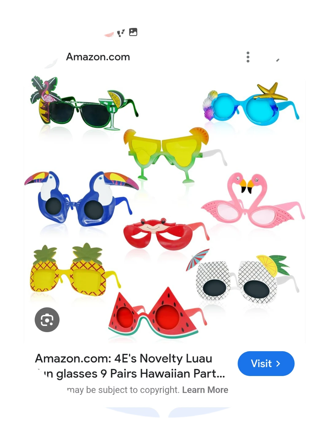 Hawaiian Party Sunglasses