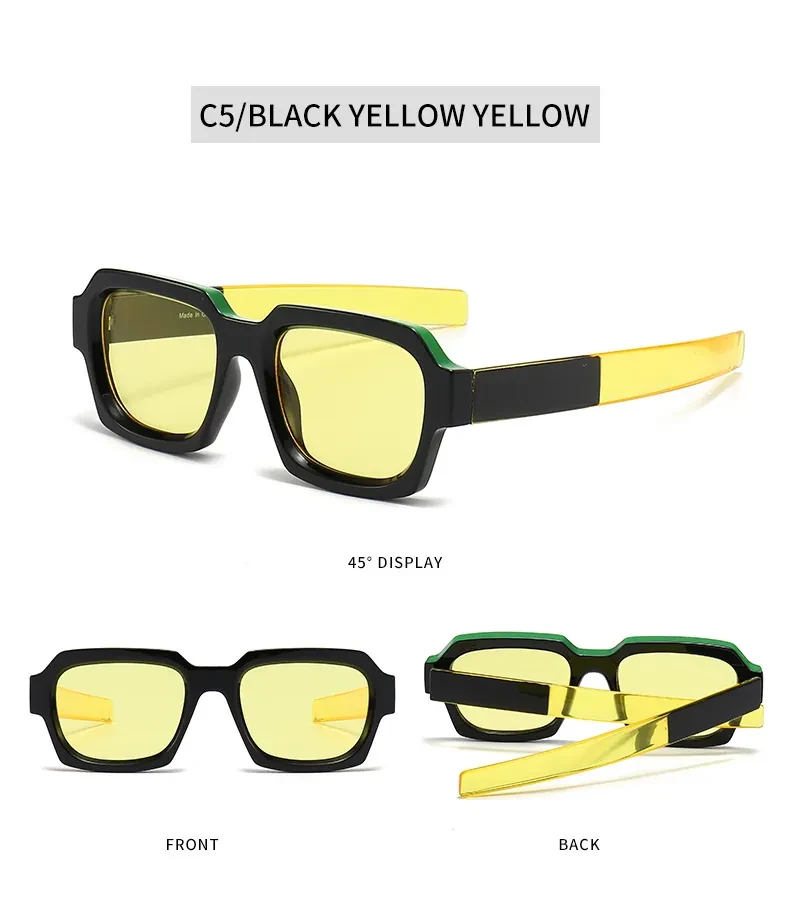 Geometry Sunglasses - Black, Amber & Green