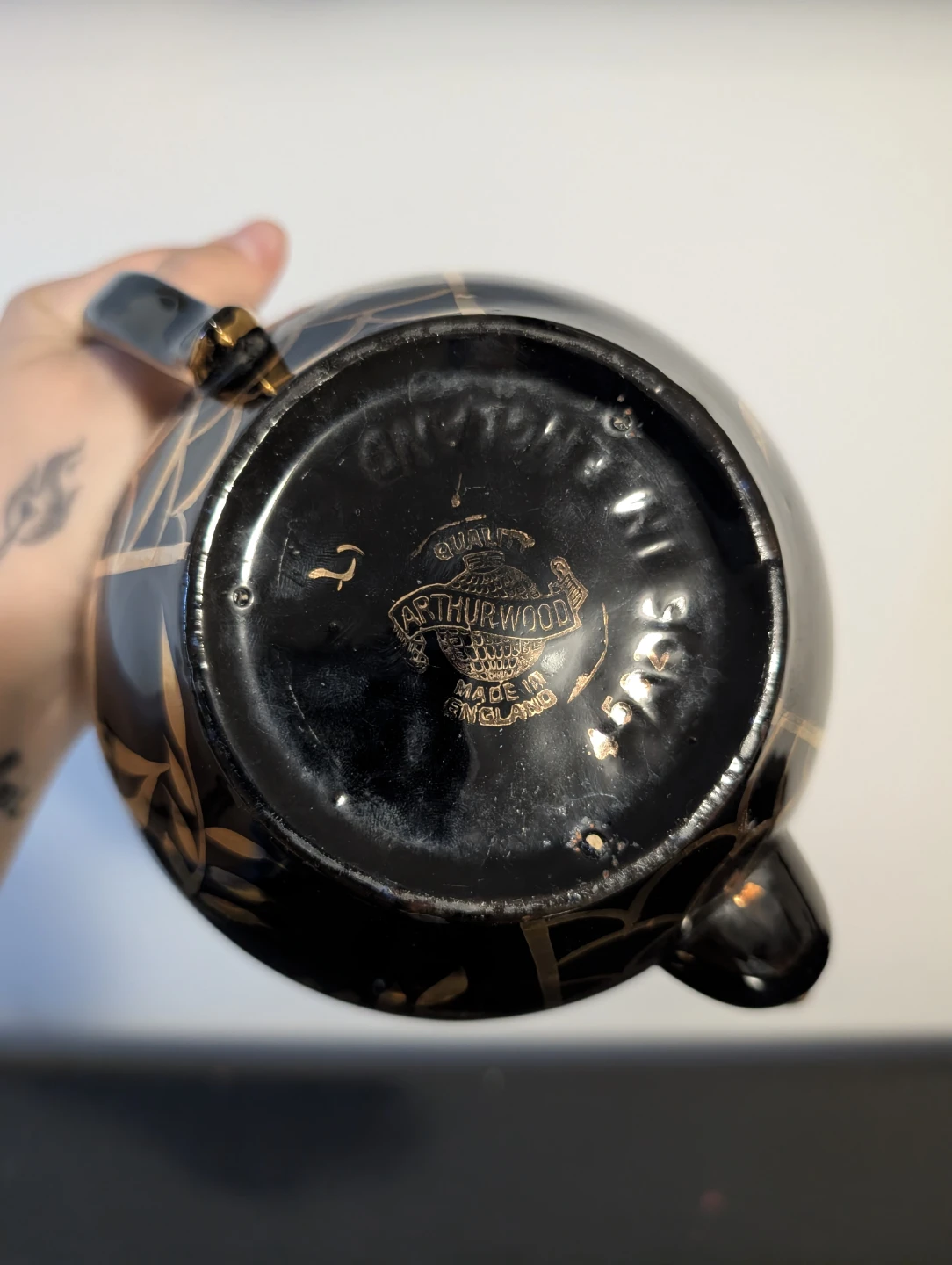 Arthur Wood Black & Gold Floral Teapot - photo 4