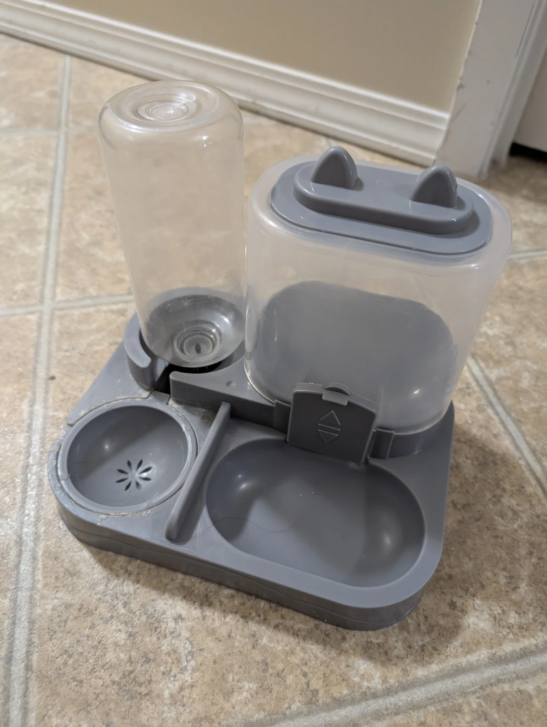 Cat Integrated Feeder and Waterer (Grey) - photo 2