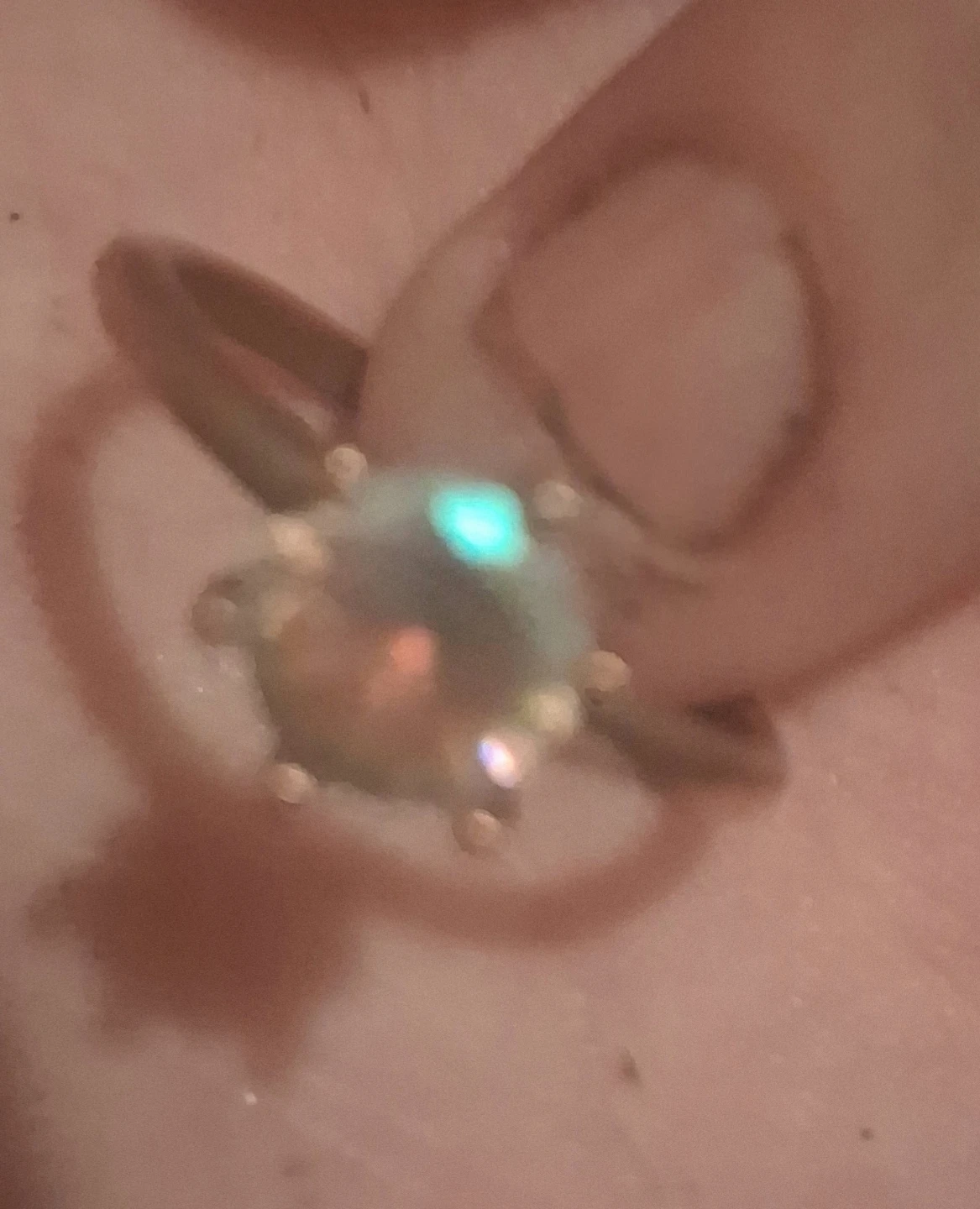 Size9CopperRing ClearStone(MagicalMysticalTopaz)SyntheticZircon