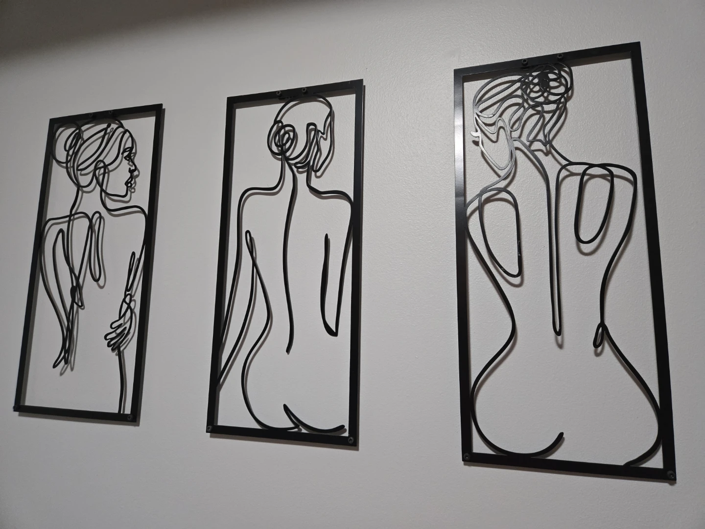 Set of 3 Metal Wall Art - Abstract Women Figures