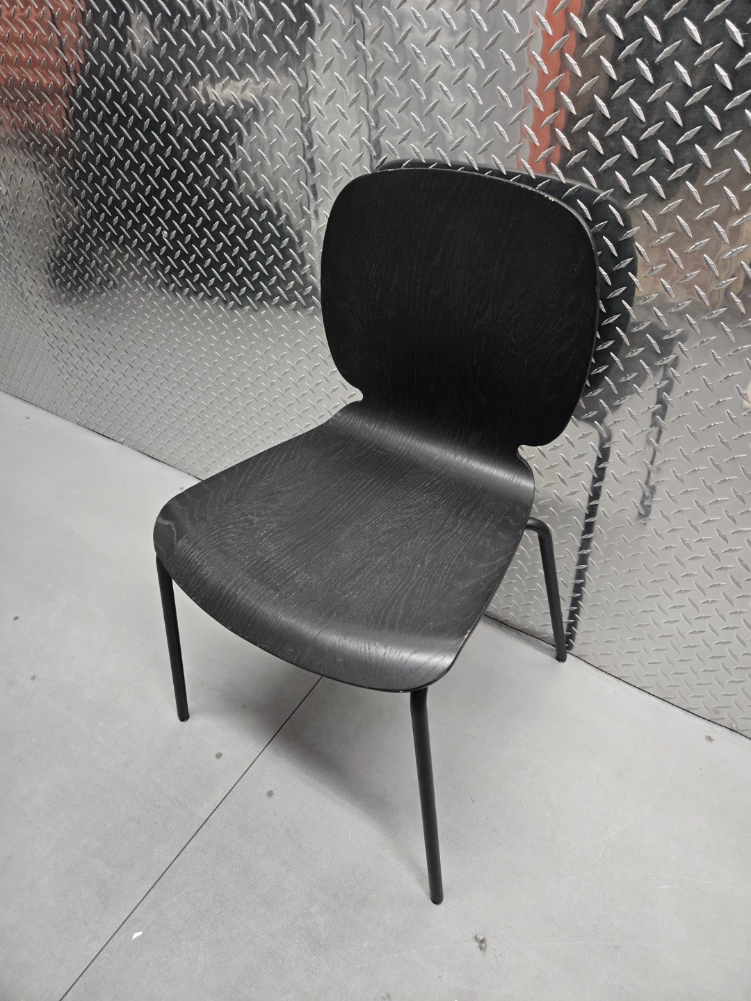IKEA SVENBERTIL Black Stacking Dining Chair - Metal Legs