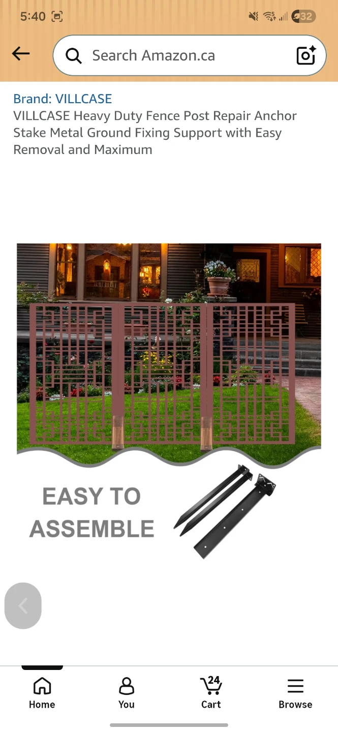 Fence Post Repair Anchor Stake Metal Ground Fixing Support