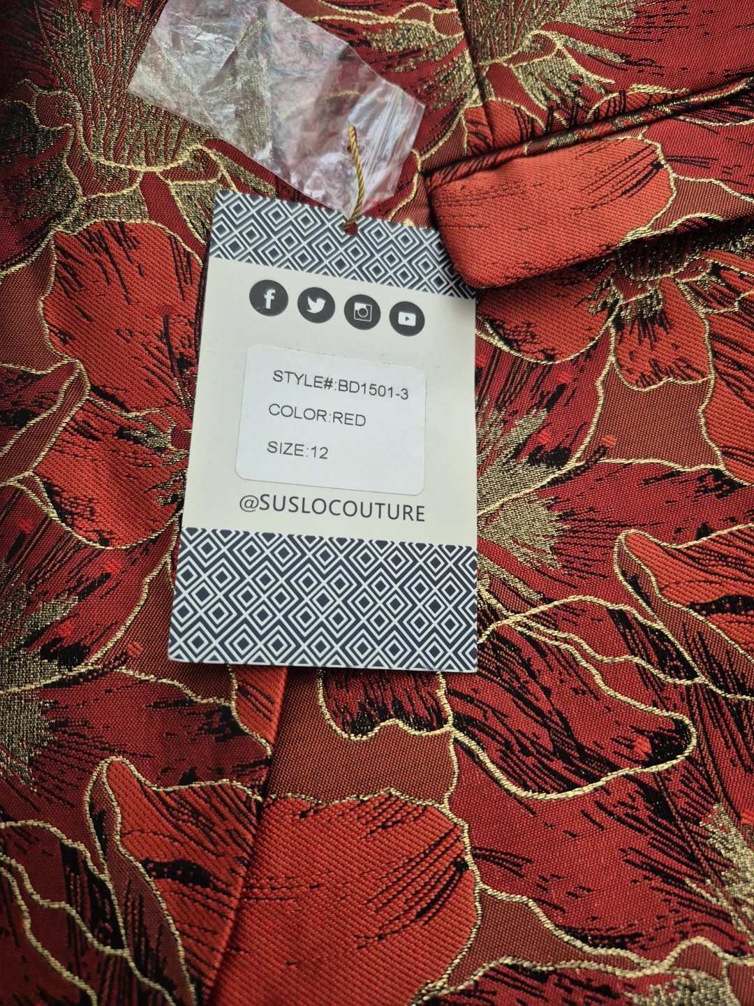 Suslo Couture Red Floral Blazer Size 12 - photo 3