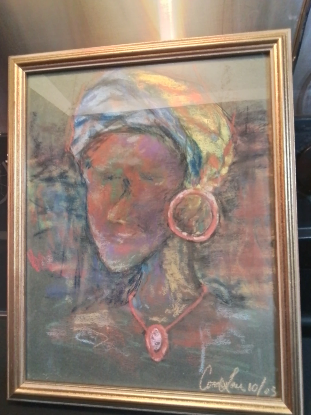 Framed Pastel Portrait of a Woman - photo 2