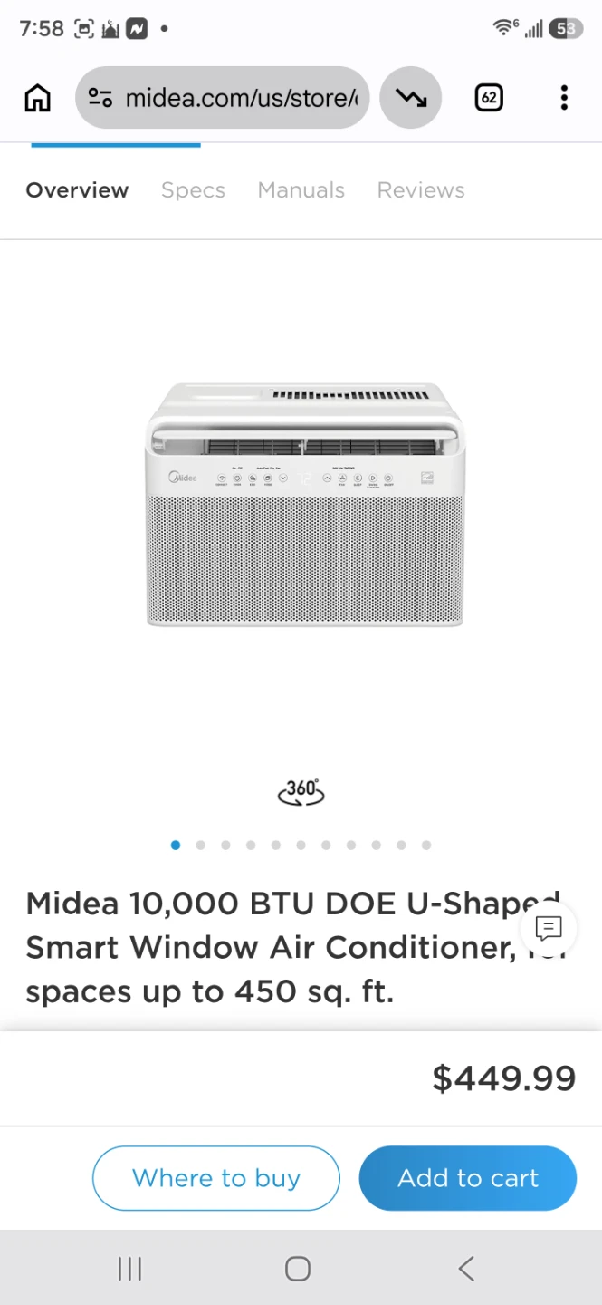 Midea 10000 BTU U-Shaped Smart Window Air Conditioner