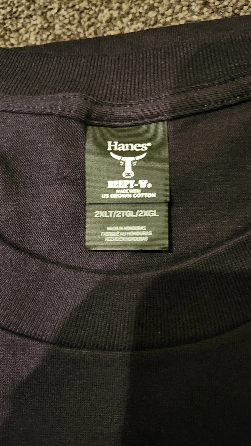 Hanes Beefy-T T-Shirts (2XLT) - Black - photo 3