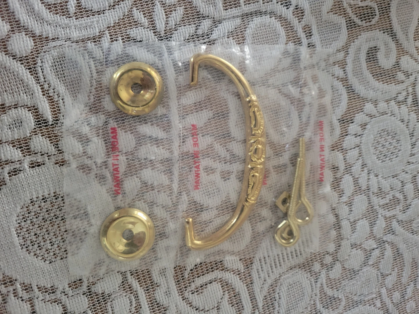 New. Amerock Brass Decorative Drawer Pull Handle with Screws.