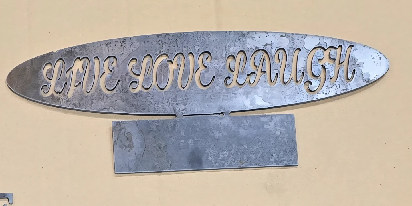 Live Love Laugh Metal shelf Art