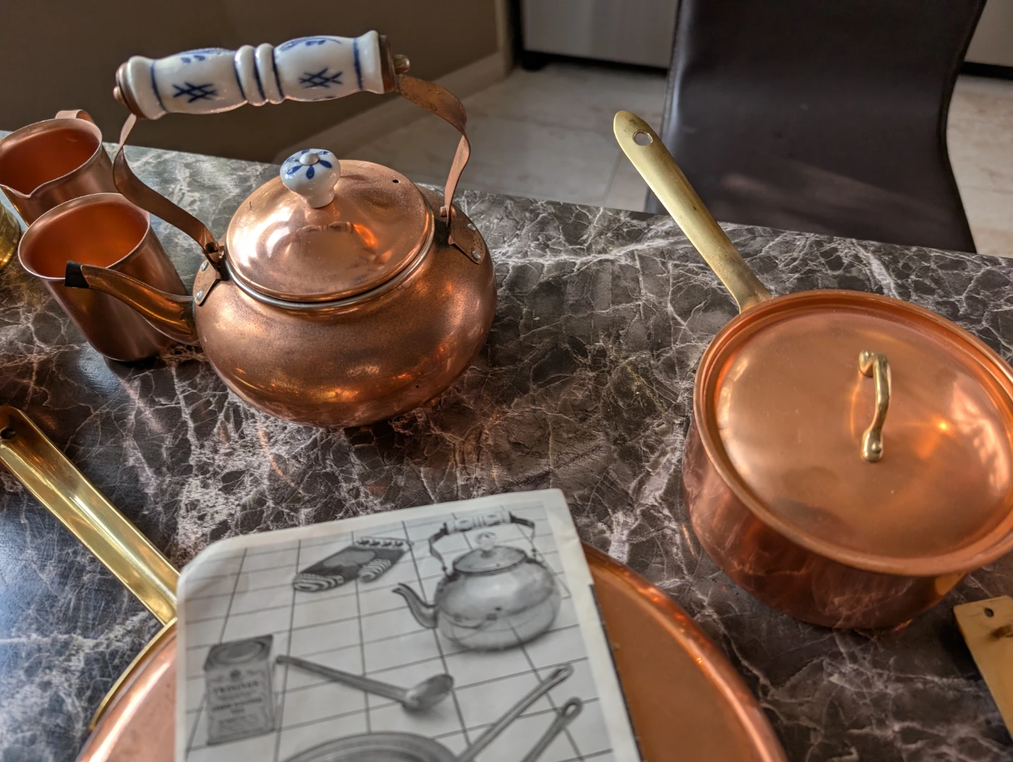 Copper pots pans and multiple peices