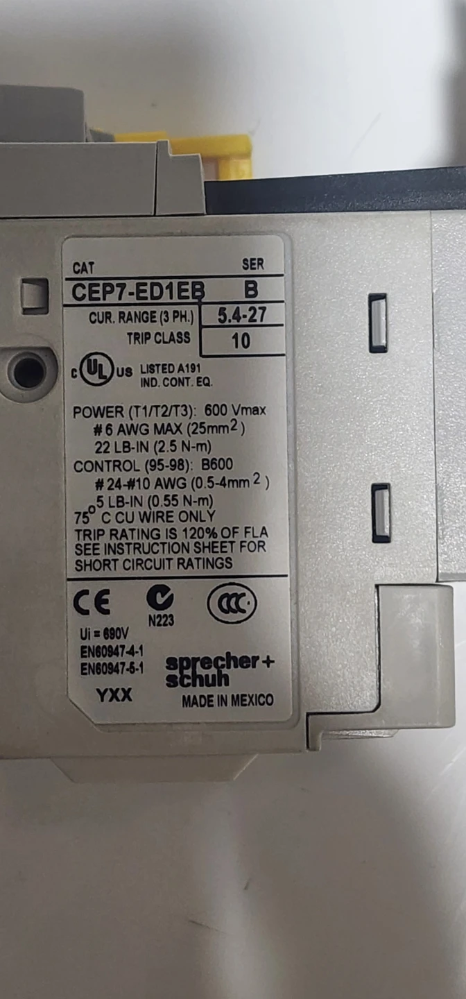Sprecher+Schuh CEP7-ED1EB Overload Relay - photo 3