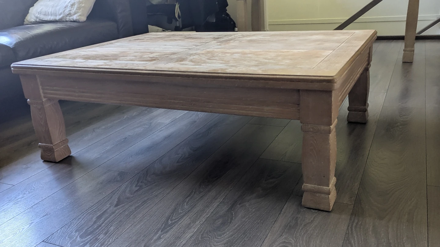 Ethan Allen Solid Wood Coffee Table - Weathered Oak Finish - photo 2