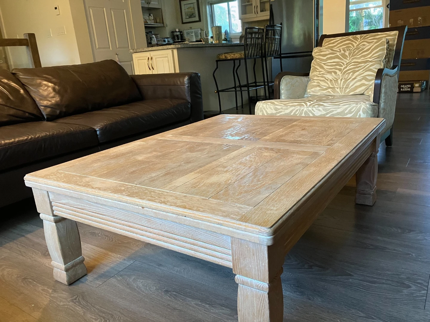 Ethan Allen Solid Wood Coffee Table - Weathered Oak Finish - photo 3