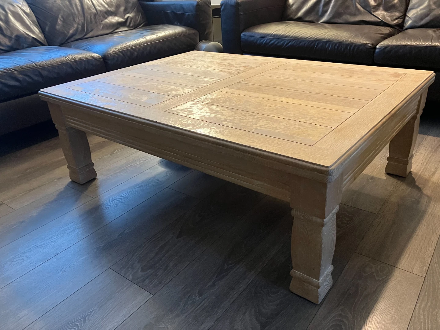 Ethan Allen Solid Wood Coffee Table - Weathered Oak Finish - photo 4