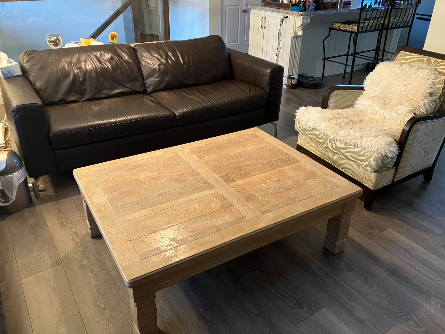 Ethan Allen Solid Wood Coffee Table - Weathered Oak Finish - photo 5