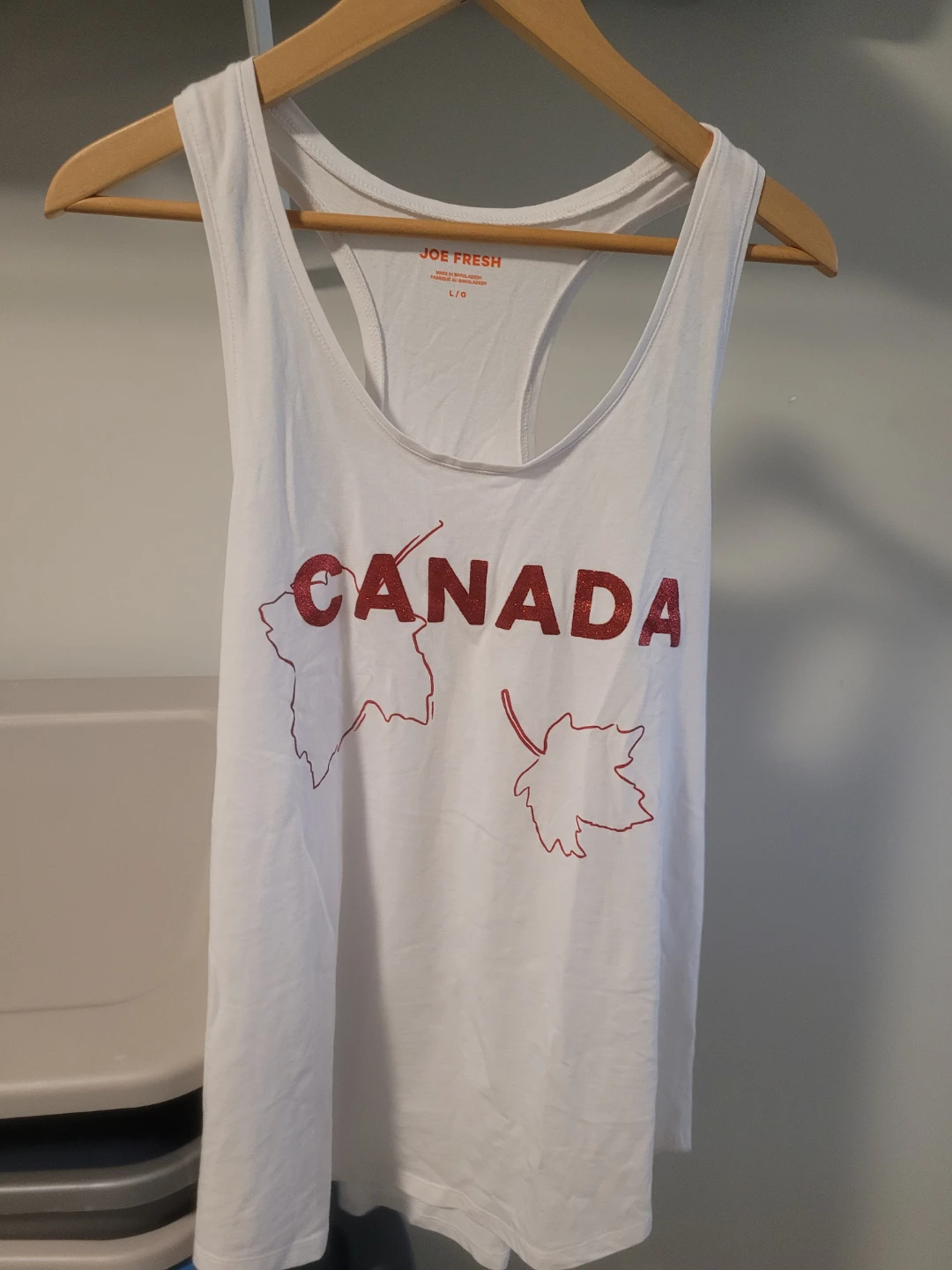 Joe Fresh White "CANADA" Tank Top