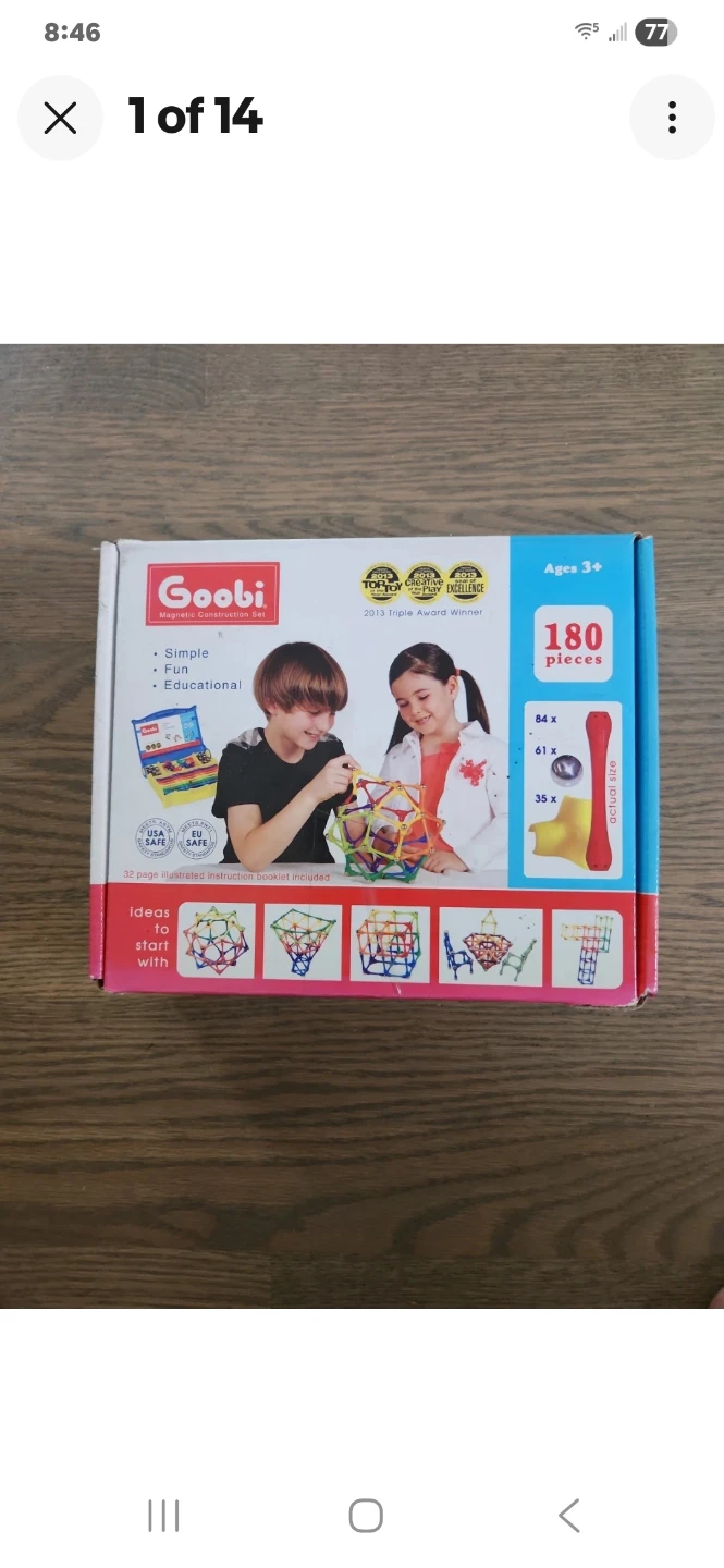 Goobi 180 Piece Magnetic Construction Set Ages 3+ STEM Toy 🚀