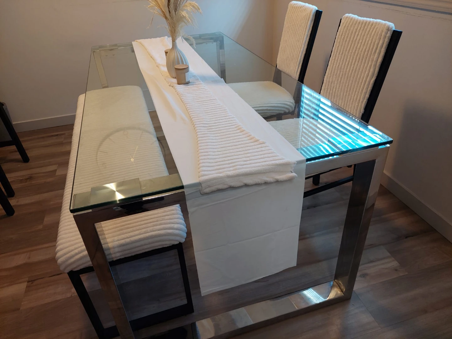 Cream Corduroy dining set