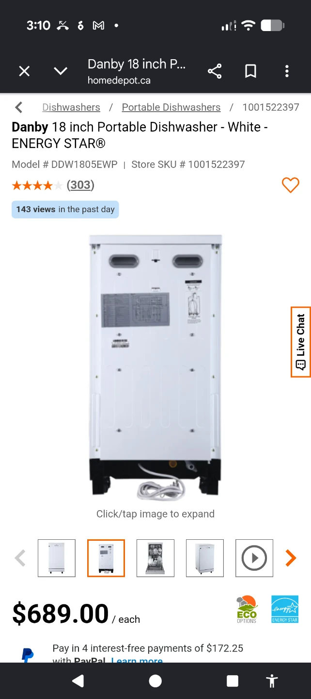 Danby 18-inch Portable Dishwasher DDW1805EWP - photo 5