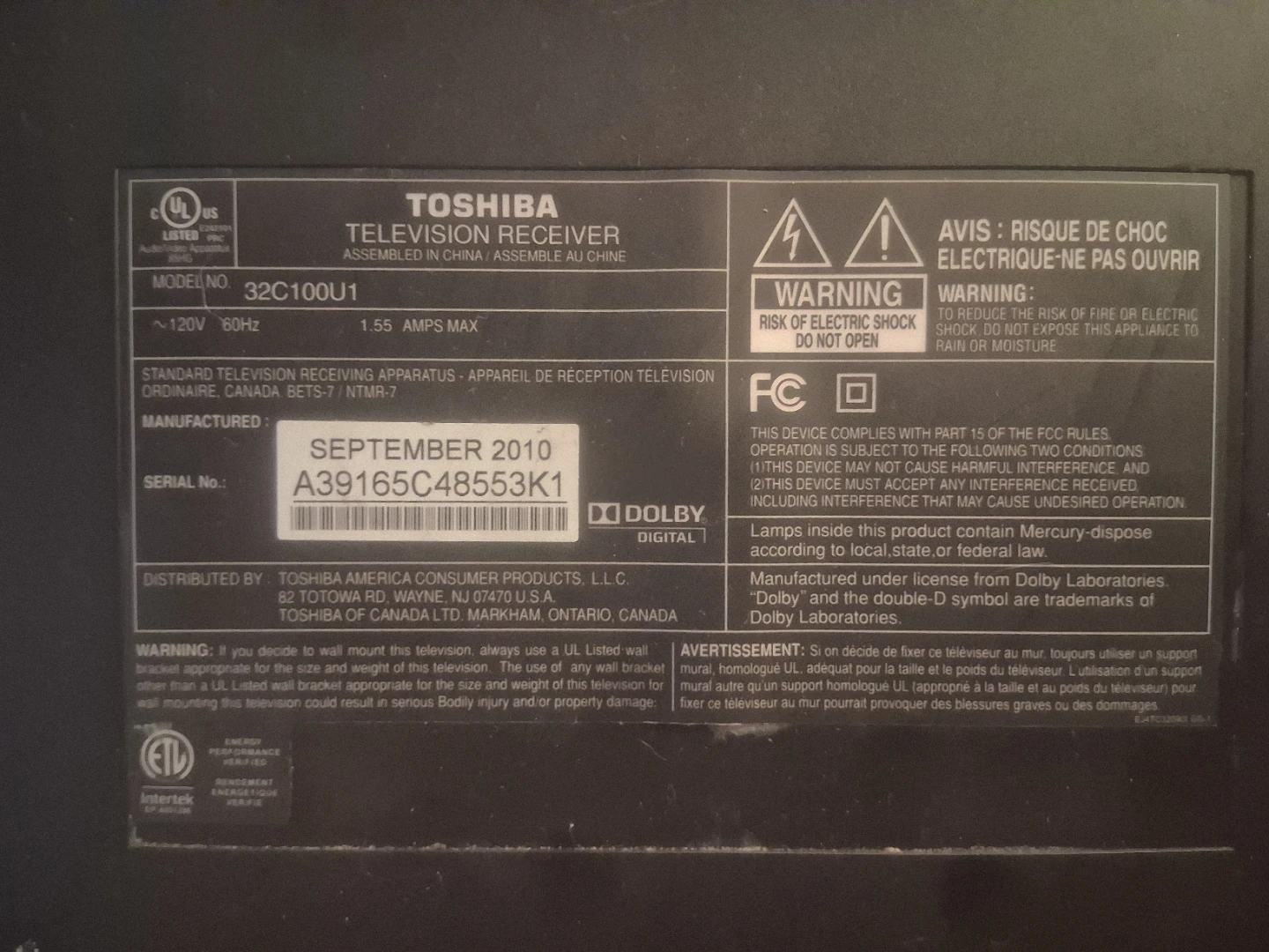 Toshiba 32C100U1 Roku TV - photo 2