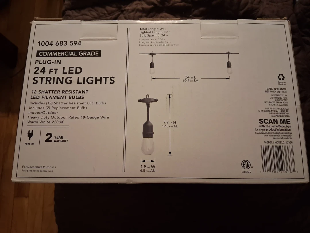 Hampton Bay 24 Ft LED String Lights - photo 2