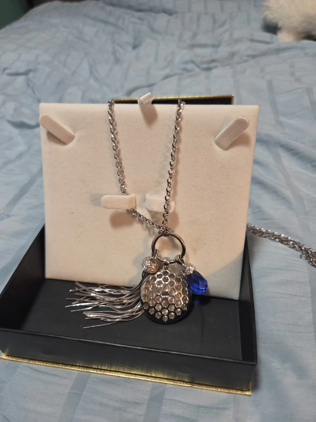 Fifth Avenue Collection Handmade Necklace with Blue Charm