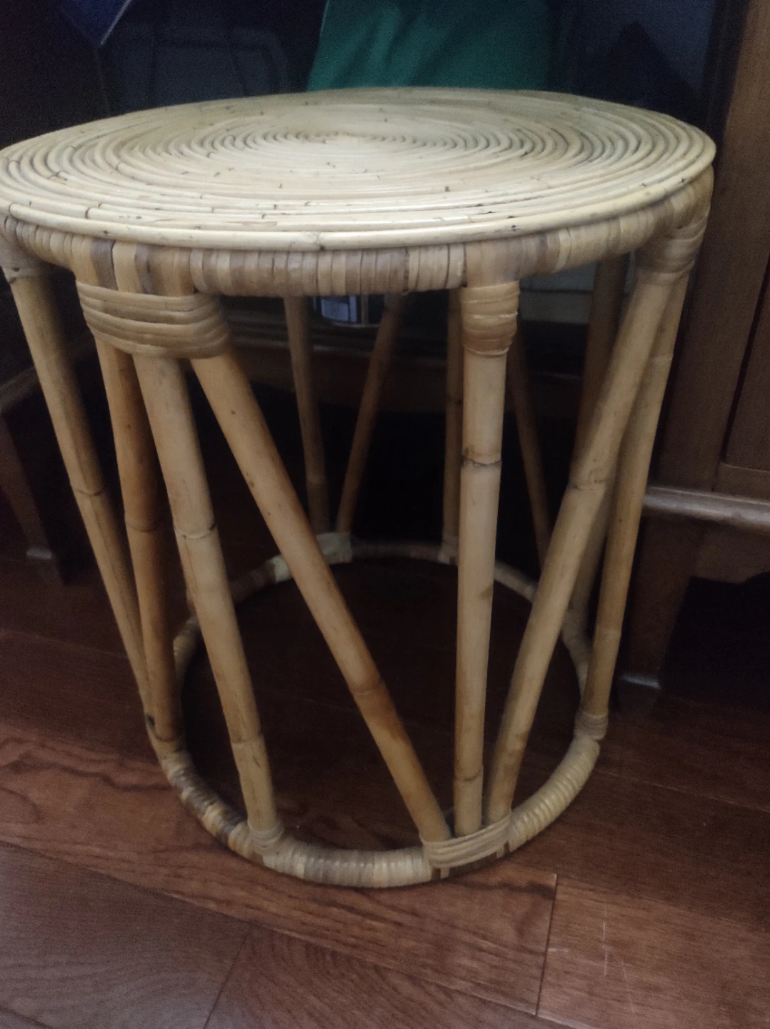Round Rattan Side Table / Stool - photo 2