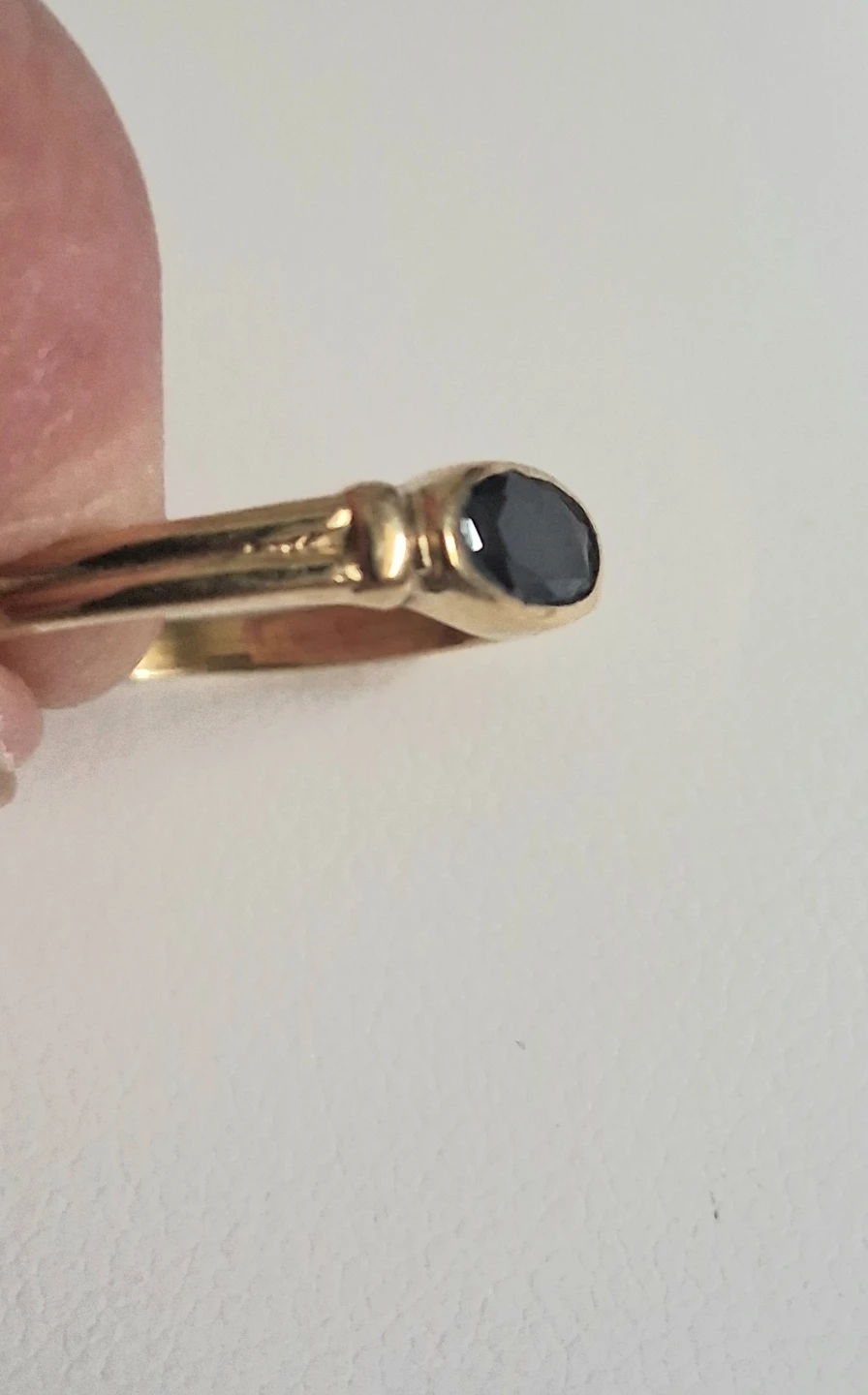 NEW GOLD-TONE DARK SAPPHIRE OVAL RING - photo 4