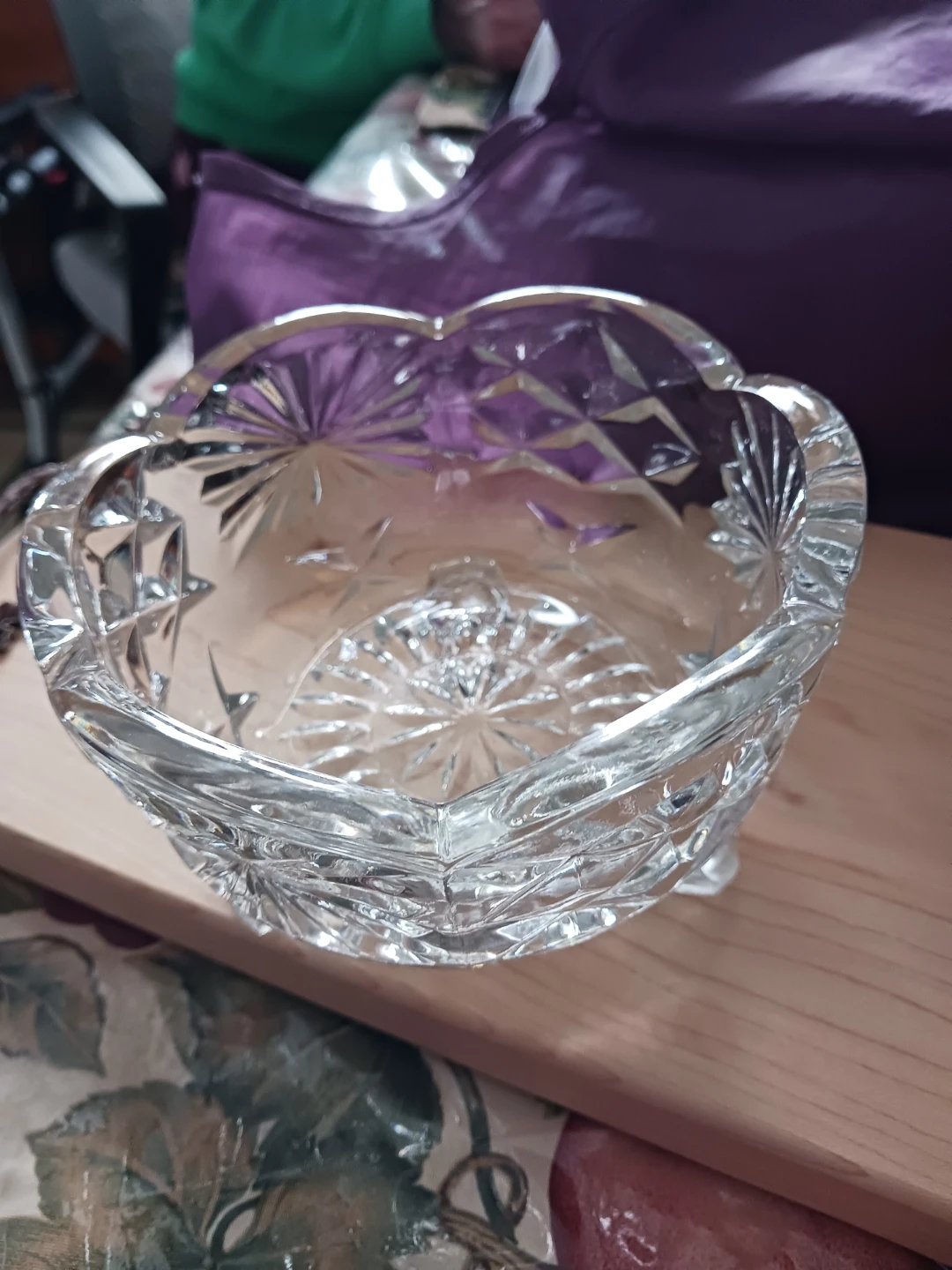 Crystal candy dish with feet