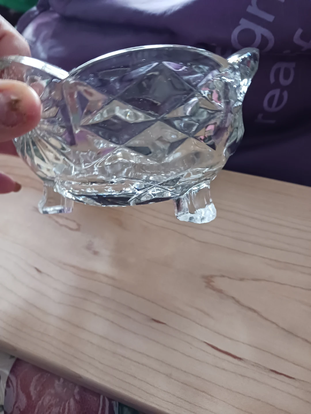 Crystal candy dish with feet - photo 2