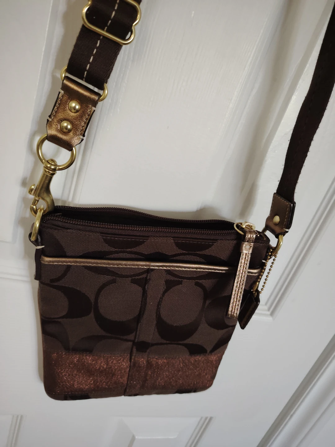 Coach Brown Signature Print Crossbody Bag - photo 3