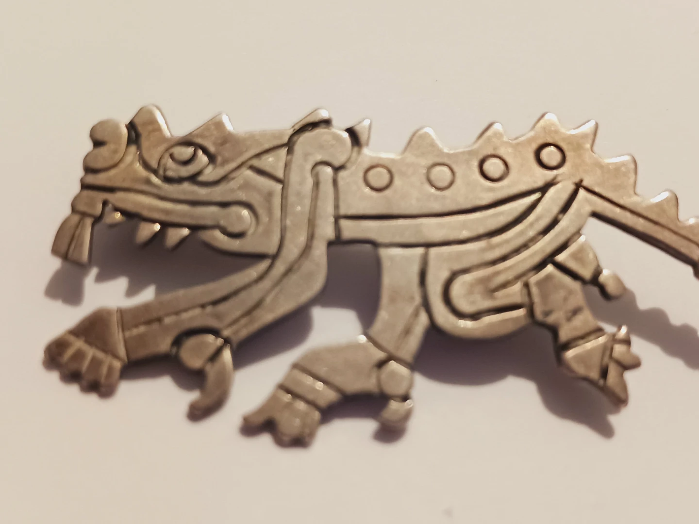 Artemio Navarrete 1930s Taxco Mexico 980 Silver Cipactli Brooch - photo 3