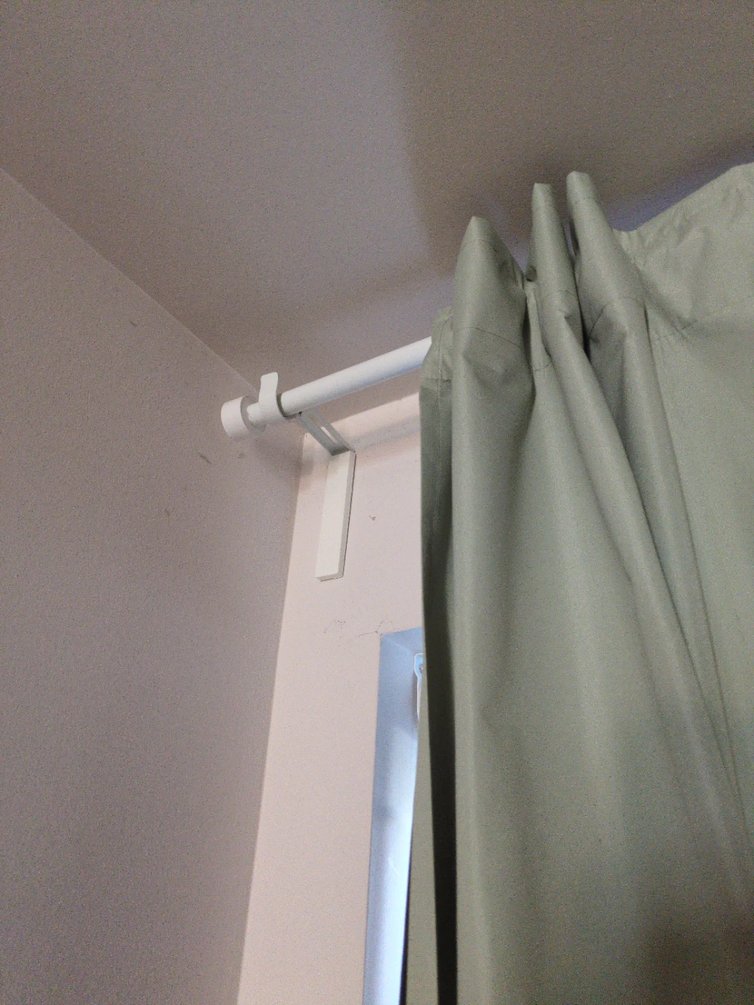 Set of 2 Black Out Light Green Curtains + Rod - photo 2
