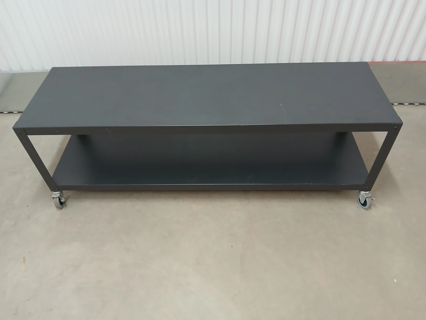 Two-Tiered Metal Table with Wheels - photo 2