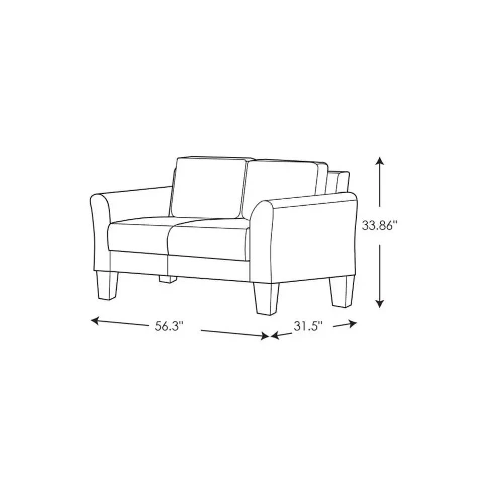 Coffee Brown 2 Seat Loveseat Couch - photo 2