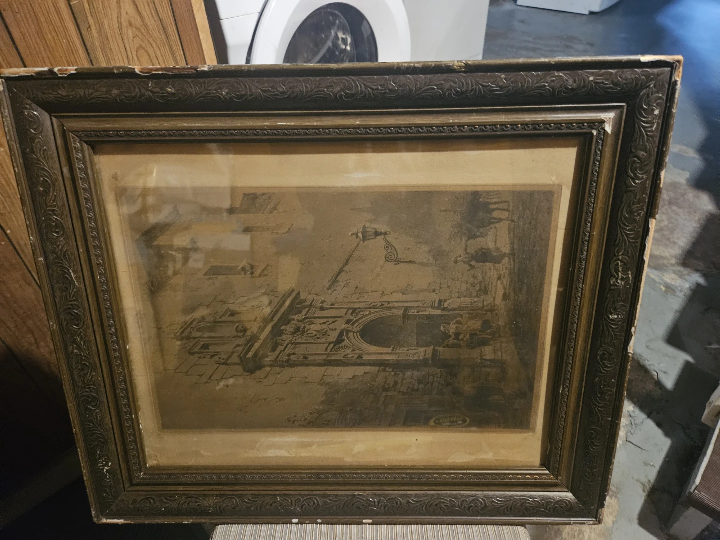 Framed Vintage Print of European Archway - photo 2