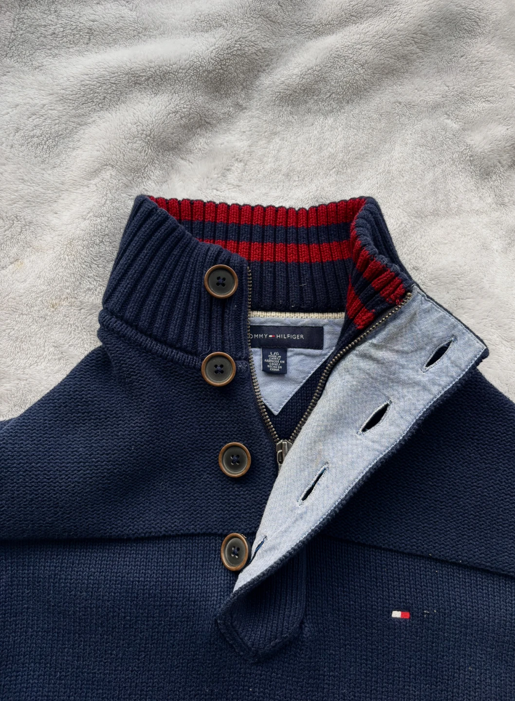 Tommy Hilfiger  Navy Blue Quarter-Zip/Half-Button Sweater - photo 2