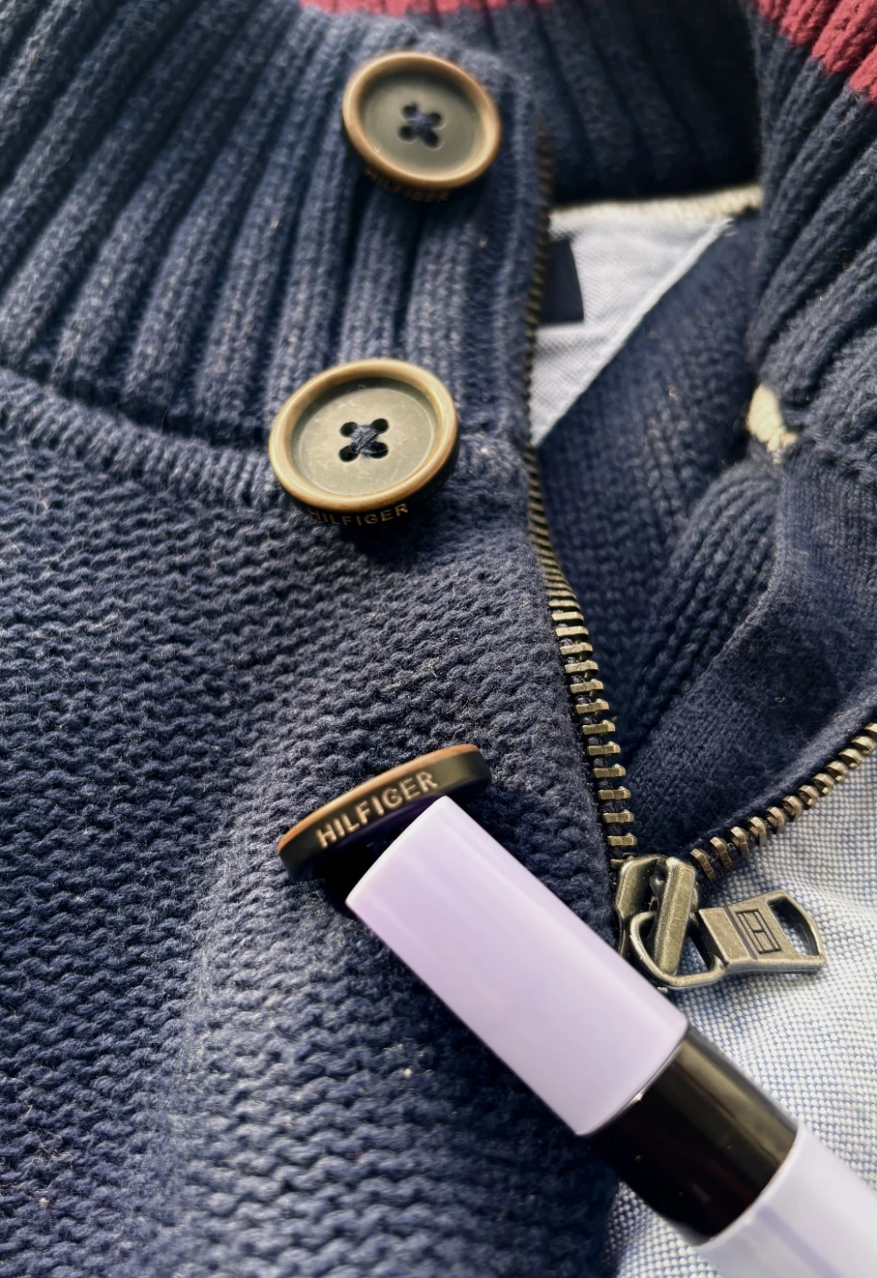 Tommy Hilfiger  Navy Blue Quarter-Zip/Half-Button Sweater - photo 4
