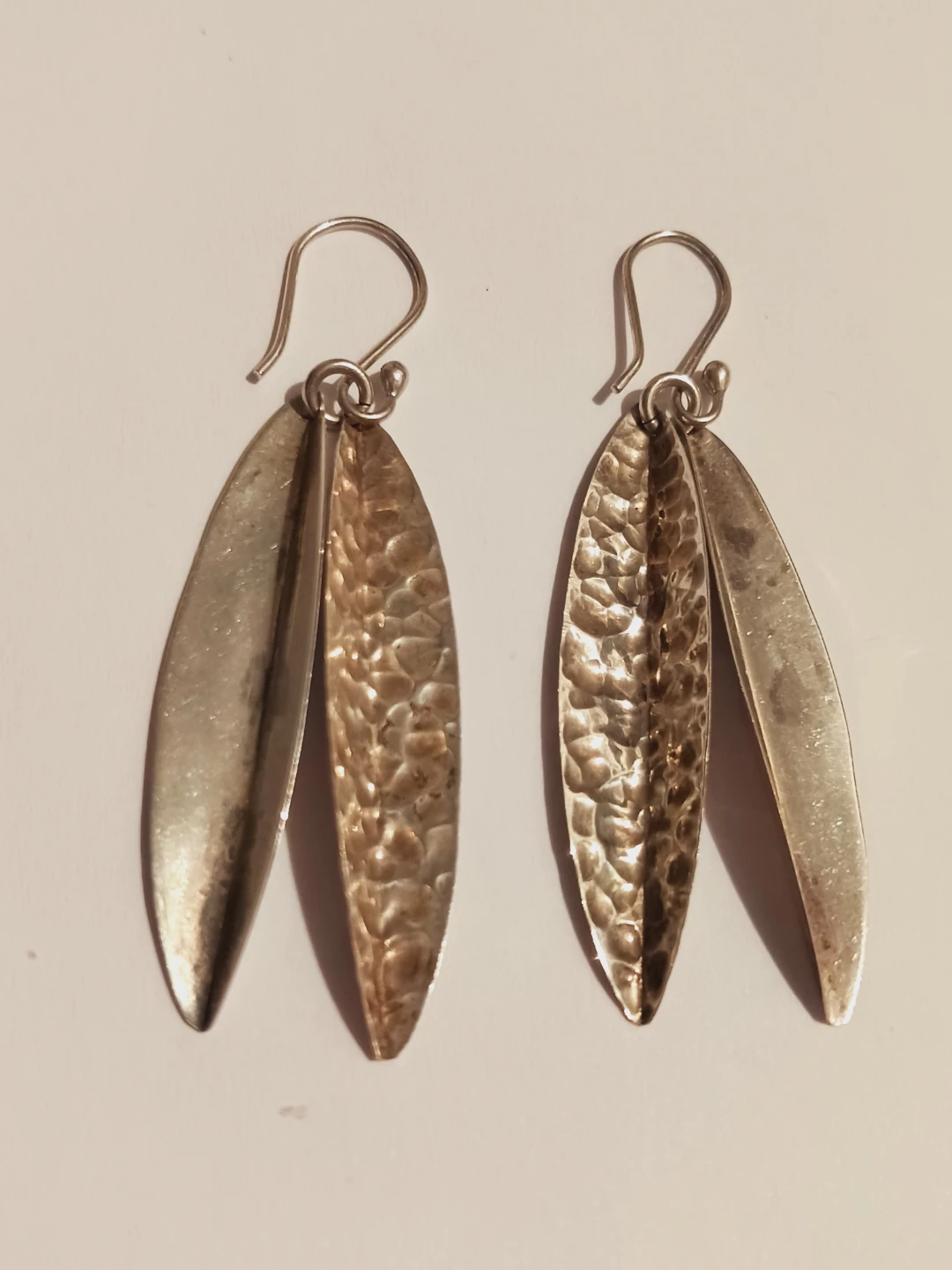 HOB TAXCO MEXICO 925 Sterling Silver Leaf Dangle Earrings