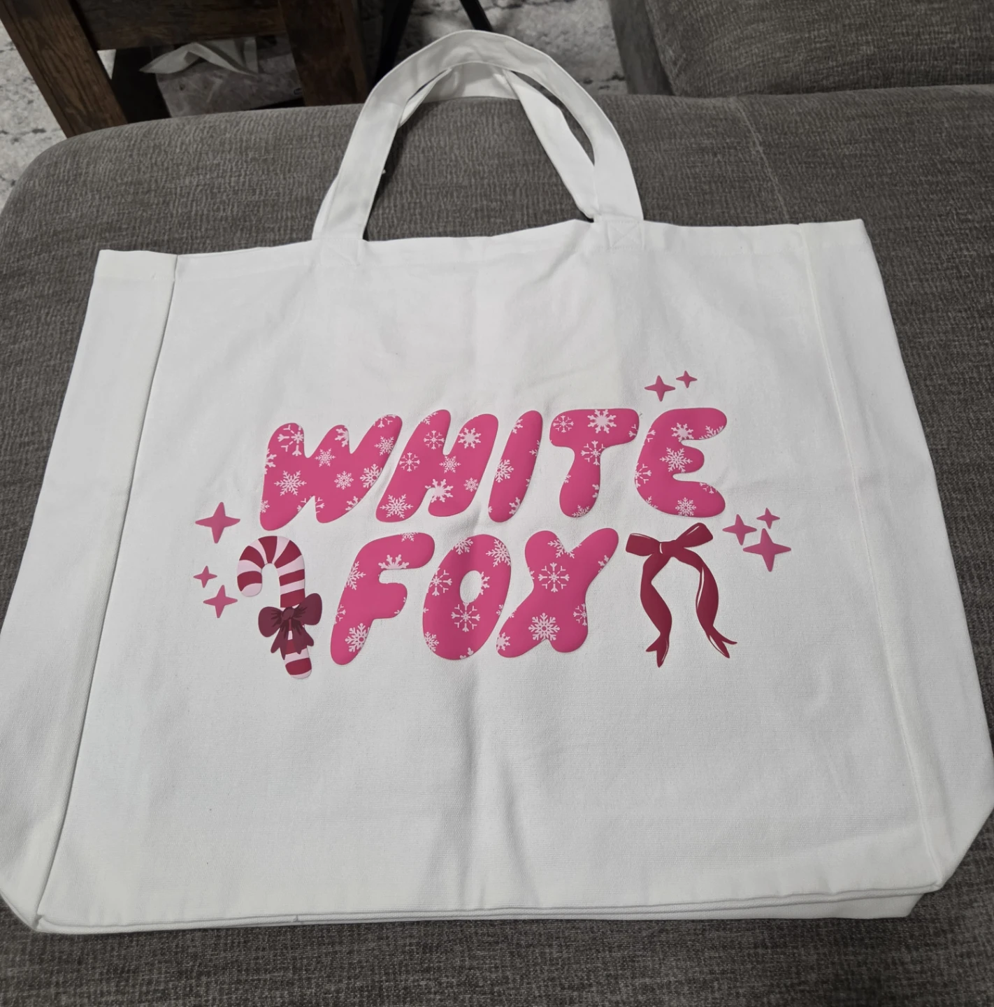 White Fox Tote Bag