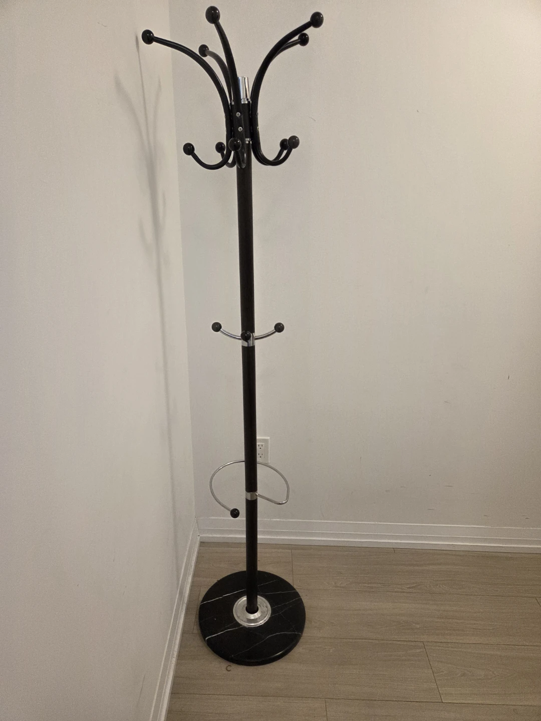 Black Coat Rack with Marble Base - photo 2