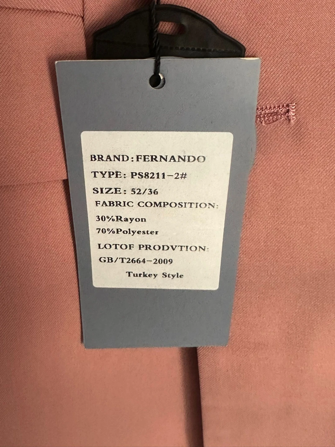 Fernando Double-Breasted Pink Suit - Size 52 - photo 4