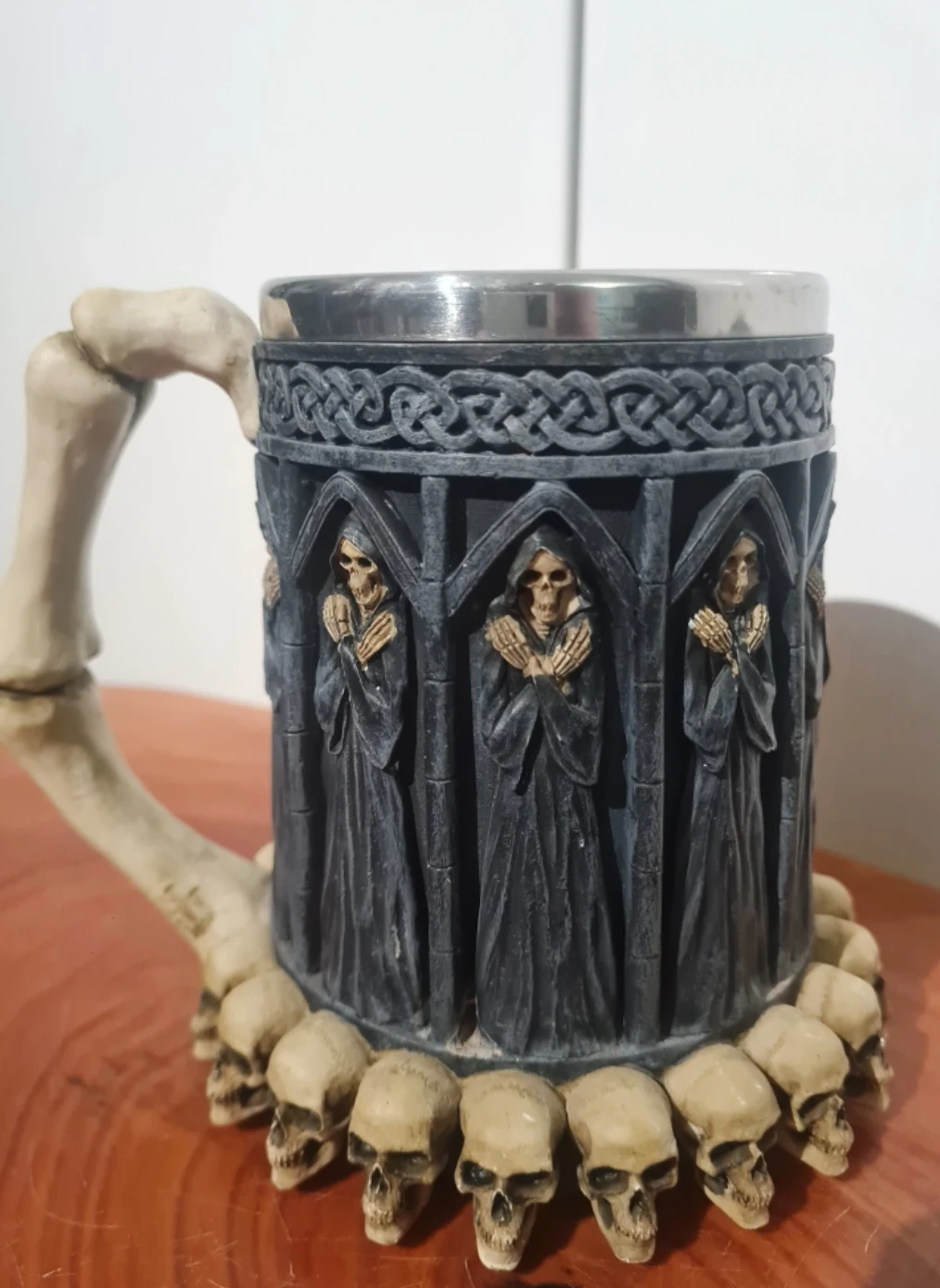 Gothic Skull Tankard Mug with Stainless Steel Insert