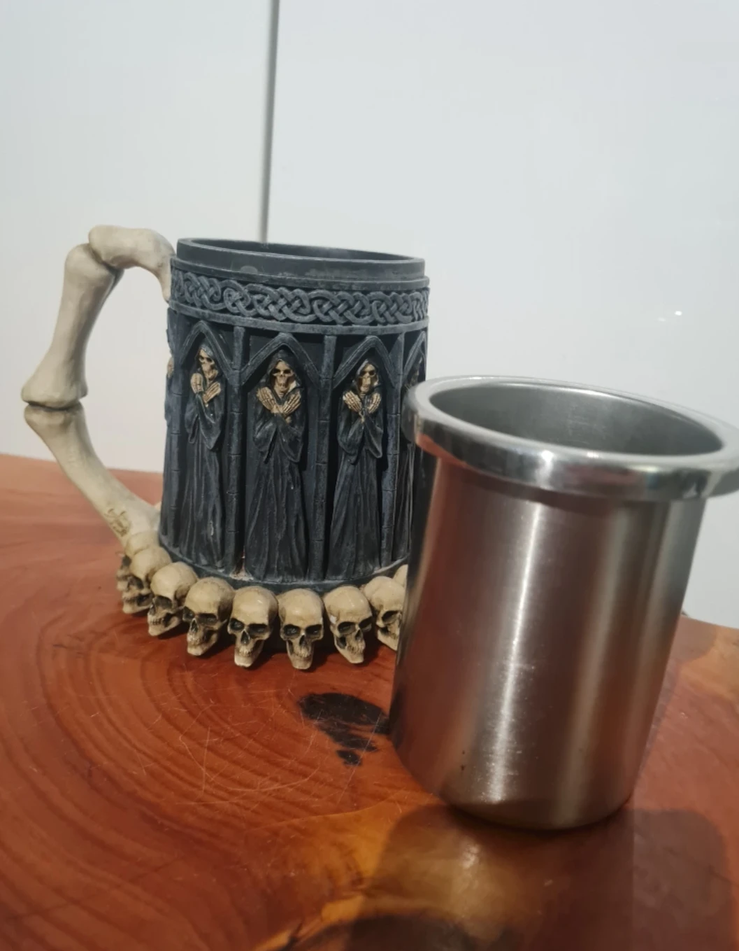 Gothic Skull Tankard Mug with Stainless Steel Insert - photo 3