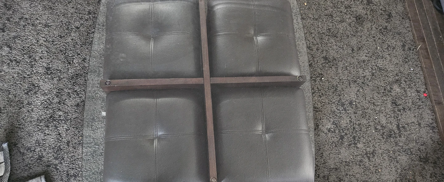 Brown Faux Leather Storage Ottoman