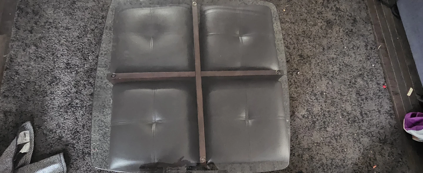 Brown Faux Leather Storage Ottoman - photo 2